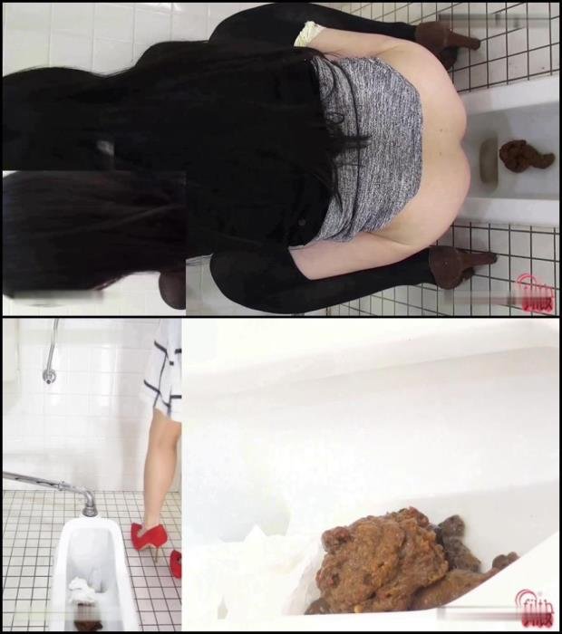 Defecation (FullHD 1080p) Cuties girls pooping in public toilet. [MPEG-4 / 787 MB /  2019]