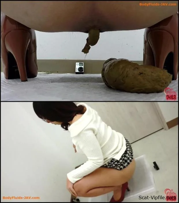 Filming pooping girl from three angles view. BFFF-104 Closeup, DLFF-172  [FullHD 1080p]