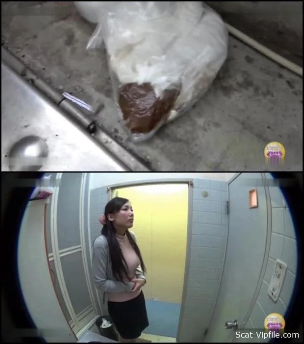 Blocked toilet girls accident defecates in public. BFSL-01 Amateur shitting, Defecation  [FullHD 1080p]