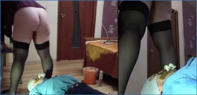 Scat porn Milana Smelly facesitting, farting and vomit training for toilet piss drinking slave