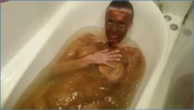 Brown wife Bathing in Shit Water Part 2- Poop Porn Smearing