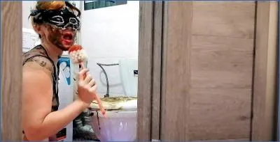 ModelNatalya94 in Real Slave Licks Toilet Brush and Smearing Action
