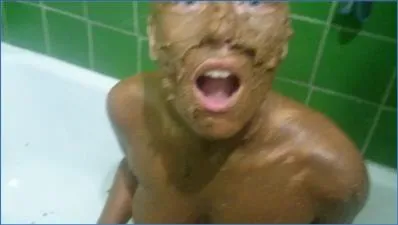 Brown Wife Gets Totally Covered in Shit During Grubby Smearing Romp