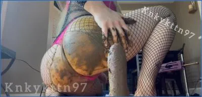 KnkyKttn97 Defies Anal Boundaries with Big Toys and Kaviar - Scat