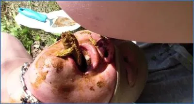 Scat porn with Milana Smelly and friends playing with their dog in hardcore shit eating copro