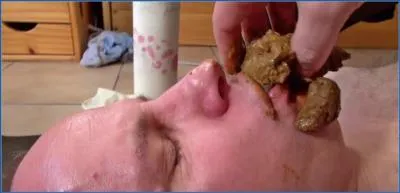 Lady Amy in DoubleScat P2: heavy Femdom Kaviar and Vomit dirt